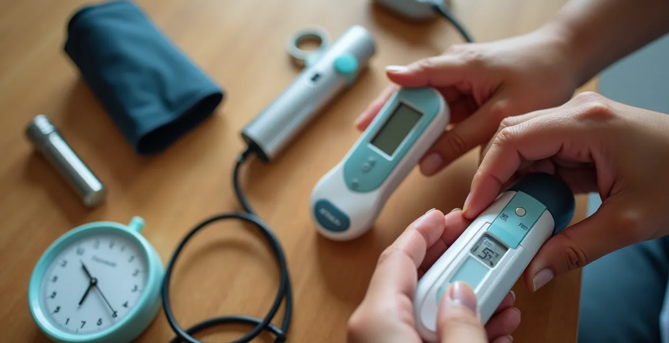 Patient organizing medical tools and documents in a home setting for a virtual consultation