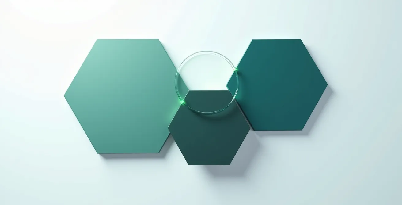 Interconnected industry sectors forming new hybrid career opportunities at intersection points